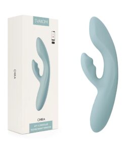 Vibrador de Doble Estimulación Flexible Chika Gris Turquesa Controlado por APP Global By Svakom